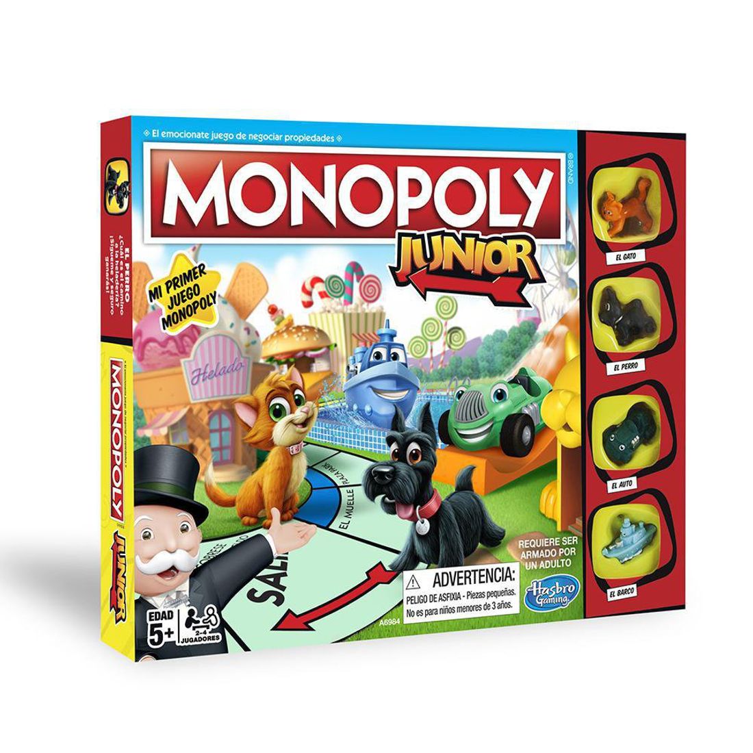 MONOPOLY Niños Clásico Monopoly My First Familia Diversión Juego de Mesa Noche Set 