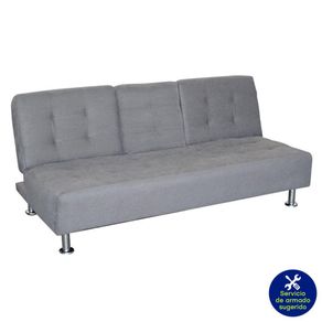 Sofá Cama Gris con Portavasos 185X110X84 Cm - Intap