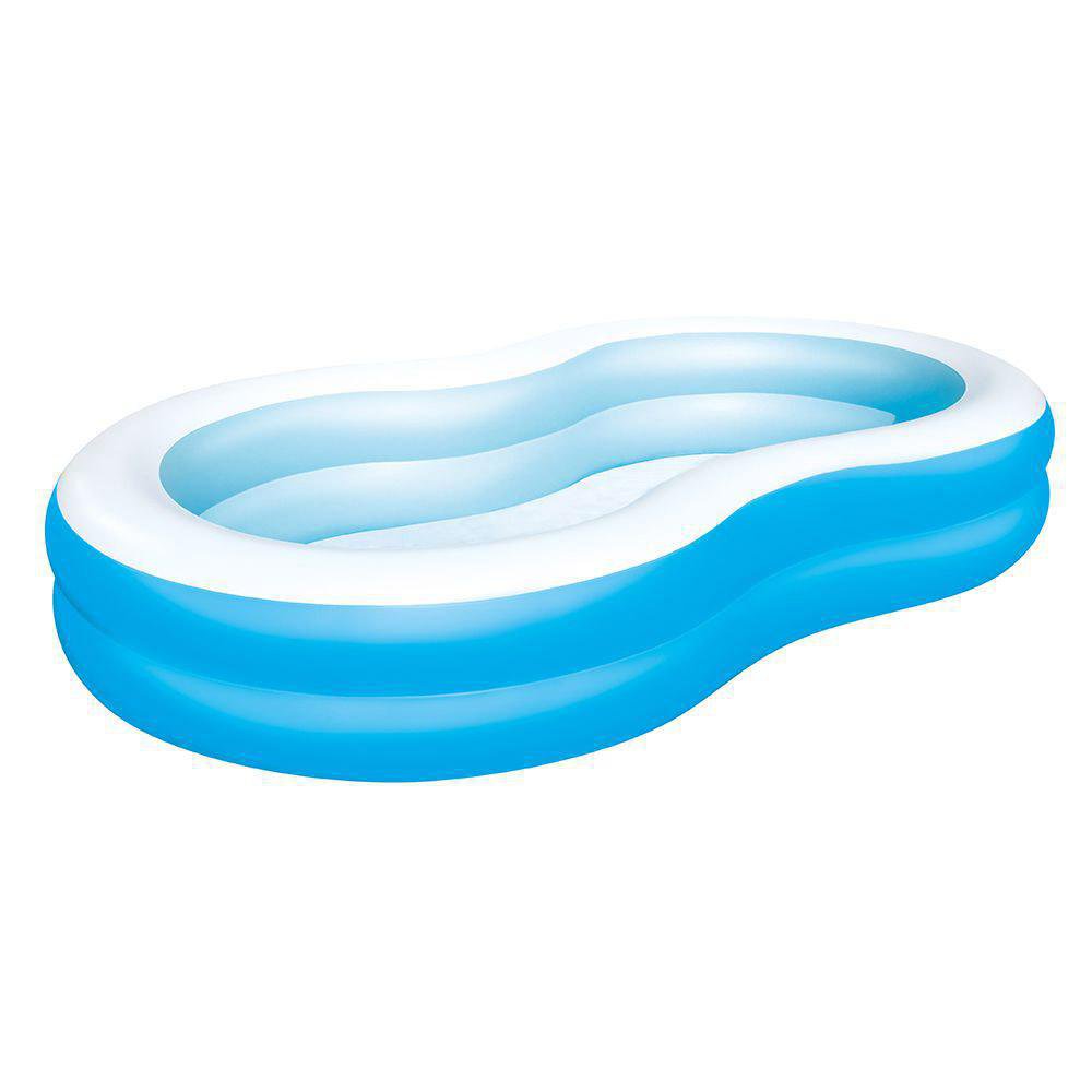 Piscina Inflable Familiar Big Lagoon con Doble Anillo Azul 2.62 x 1.57 x 0.46 Metros