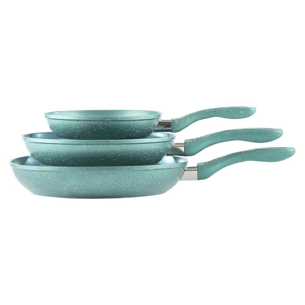 Set de 3 Sartenes Gravina de Mármol Antiadherente 20, 26 y 30 cm - Varios Colores Turquesa