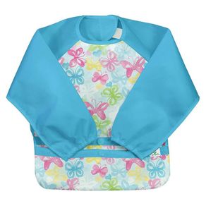 Babero Snap & Go Ls Aqua Butterflies 2T- - Green Sprouts