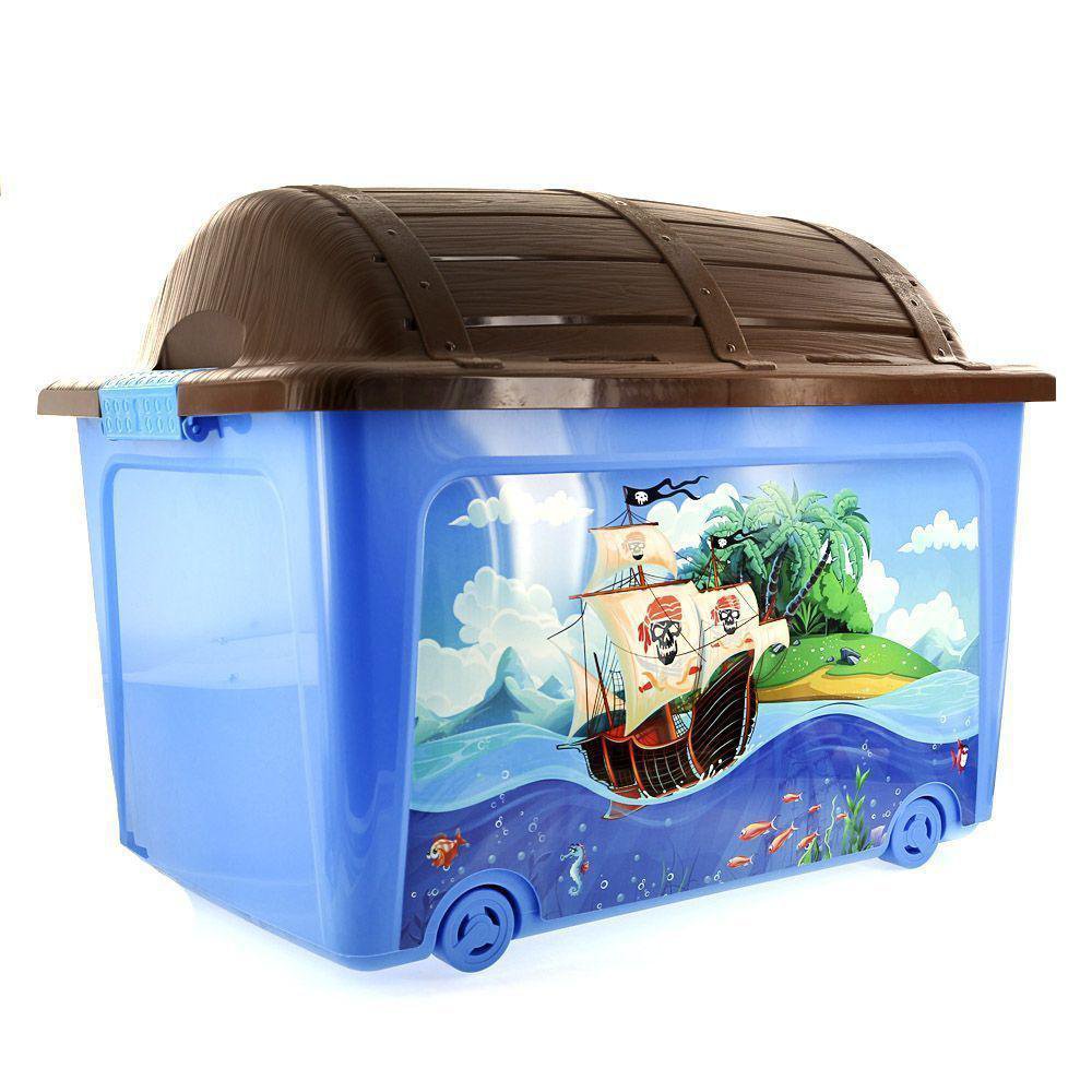Caja Infantil de Almacenamiento con Tapadera Diseño Piratas Caja de Almacenamiento con Tap…