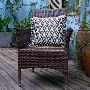 Cobertor De Cojín Rombos Negro Beige De Exterior 45X45 Cm - Z