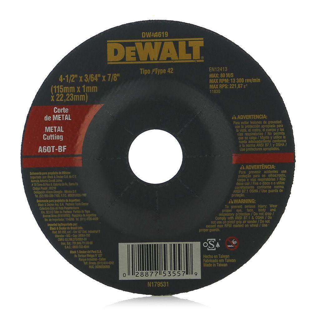 Disco de Corte para Metal de 4-1/2 Plg x 1 mm