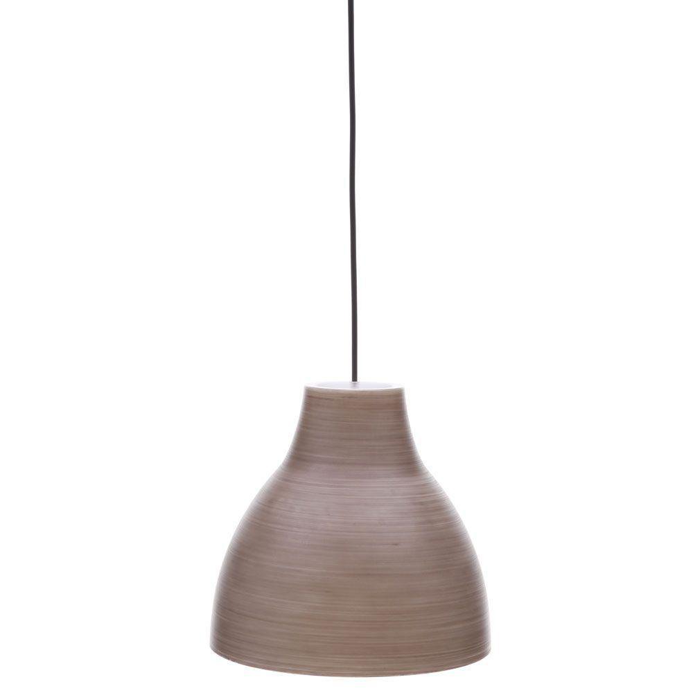 Lámpara Colgante de 1 Luz Tipo Campana Café y Base Negra E27 40W