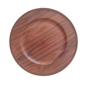 Plato Base Redondo Color Madera