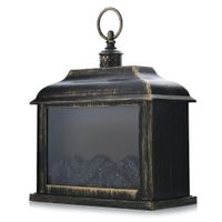 Quinque Tipo Chimenea Con Luz Led Color Negro Antiguo - Viva