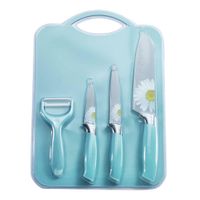 Set De 3 Cuchillos Pelador Y Tabla - Nordika