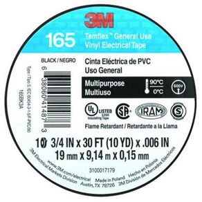 Cinta De Aislar Negra De 3/4 Plg X 30 Pies - 3M