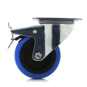Rodo Placa Giratoria Freno Azul 4 Plg