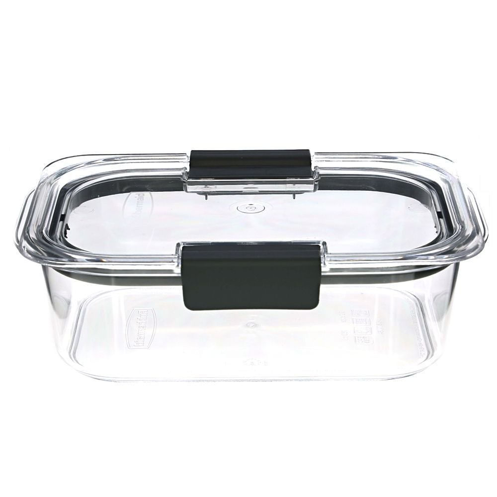 Contenedor Hermético Rectangular de 3.2 Tazas con Cierres Color Negro
