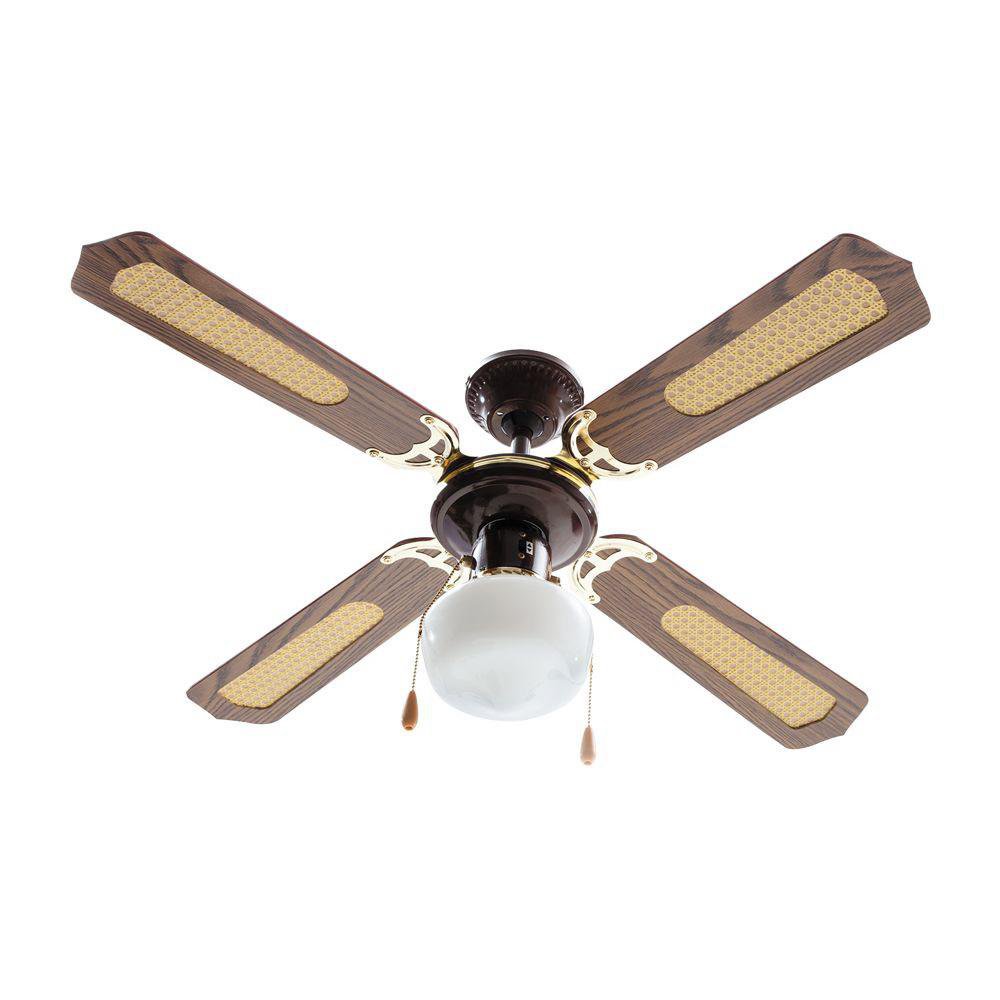 Ventilador de Techo 4 Aspas con Luz Café Brisa 42 Plg