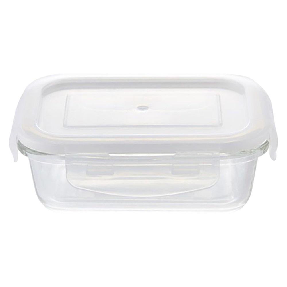 Recipiente Rectangular de Vidrio Borosilicato con Tapa Hermética de 500 mL Transparente