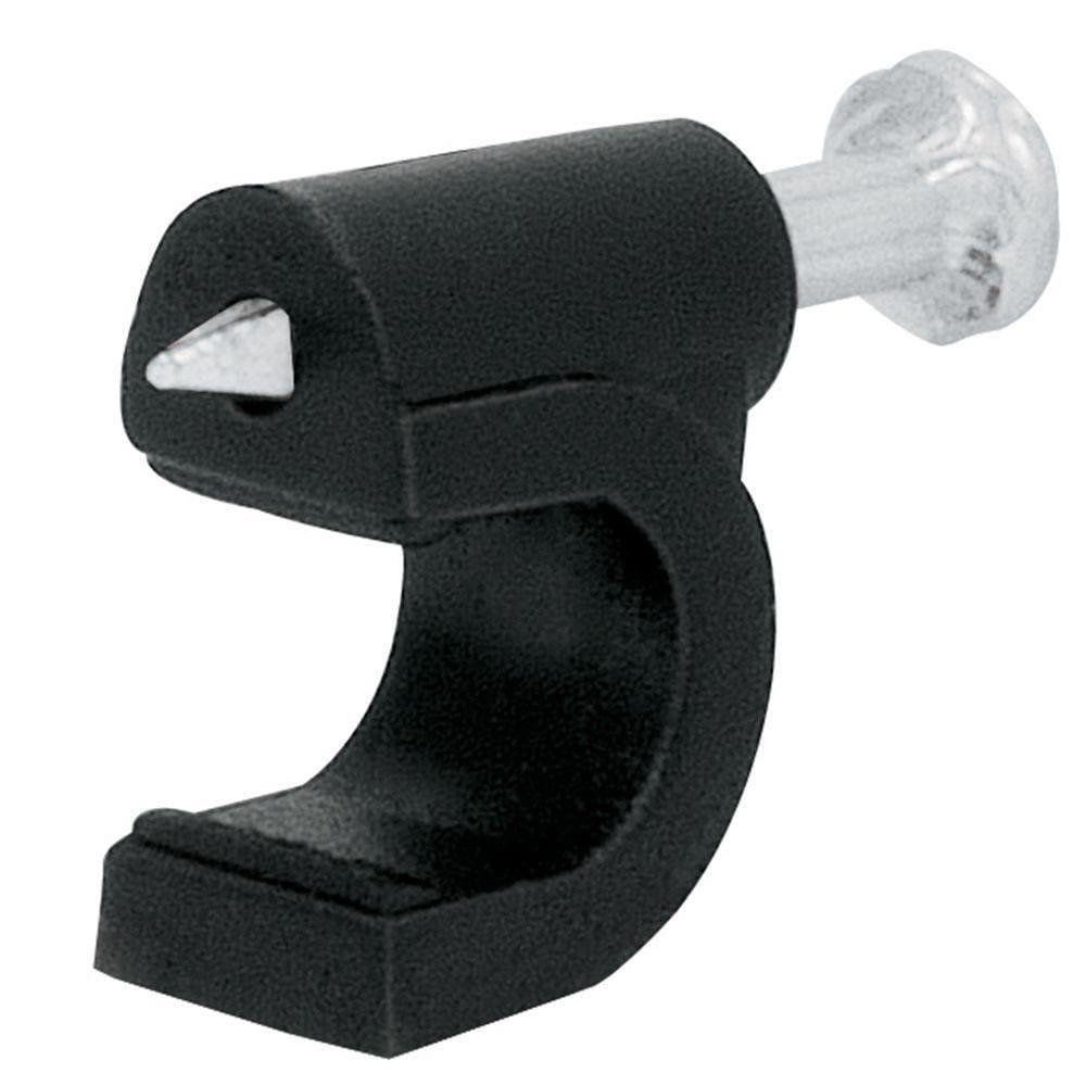 Grapa Negra con Clavo de 6 mm 20 Unidades para Cable Redondo