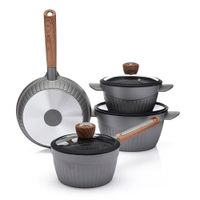 Batería De Cocina De Gris 7 Pzas - Nordika