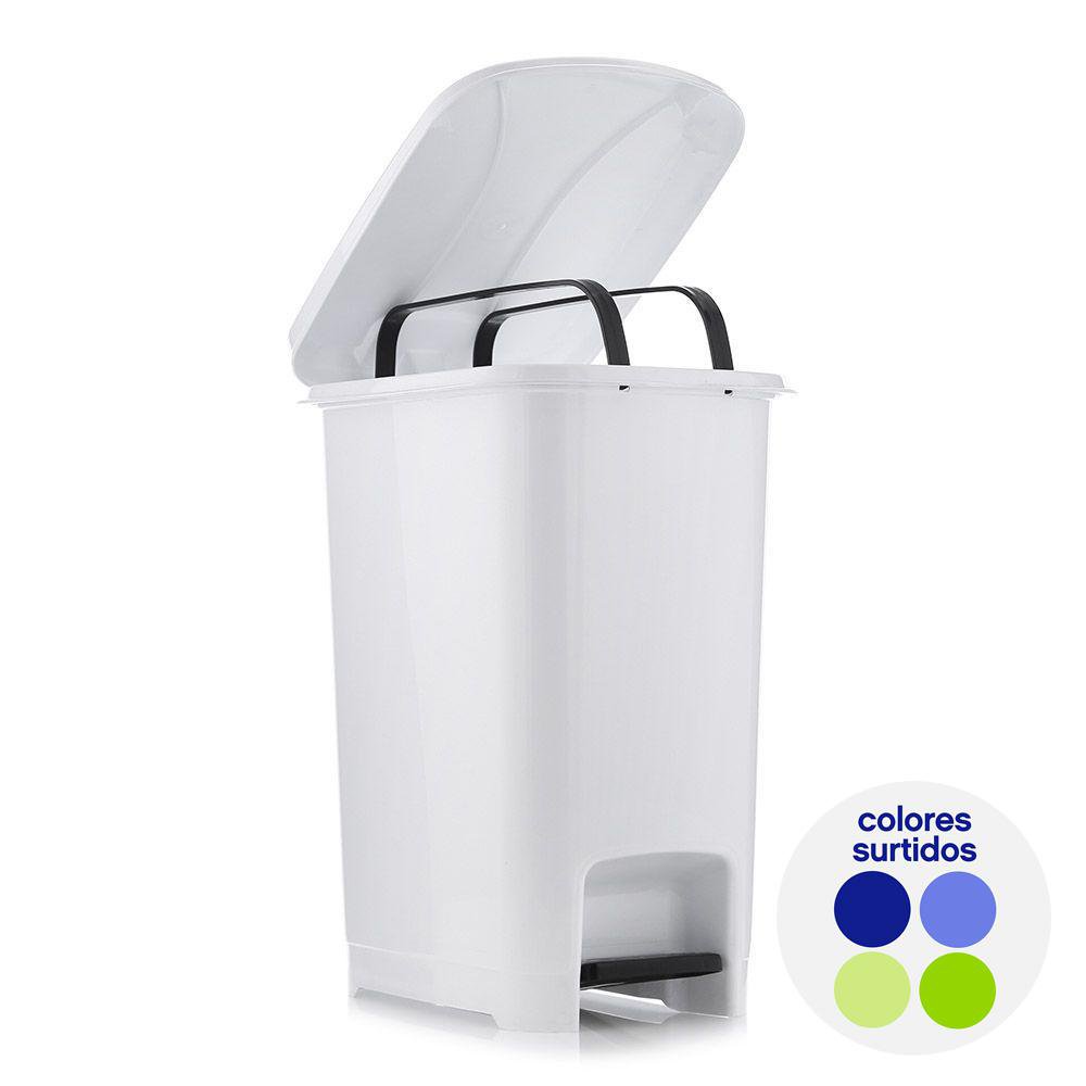 Basurero con Pedal Delgado 25 Litros - Colores Surtidos Basurero Plástico Delgado con Peda…