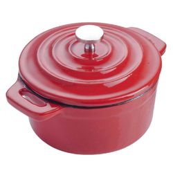Olla  26Cm Roja Con Tapa Hierro Fundido - Magefesa