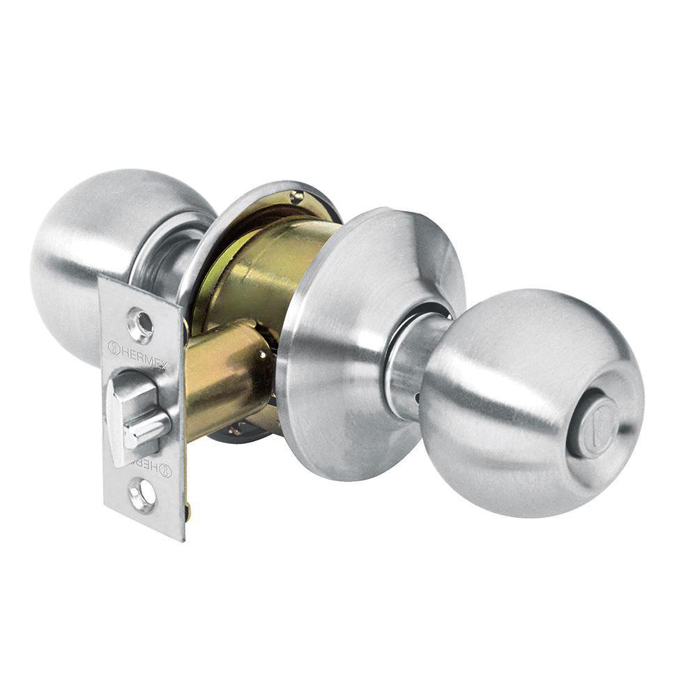 Cerradura Tipo Esfera Para Dormitorio Cromo Mate - Hermex