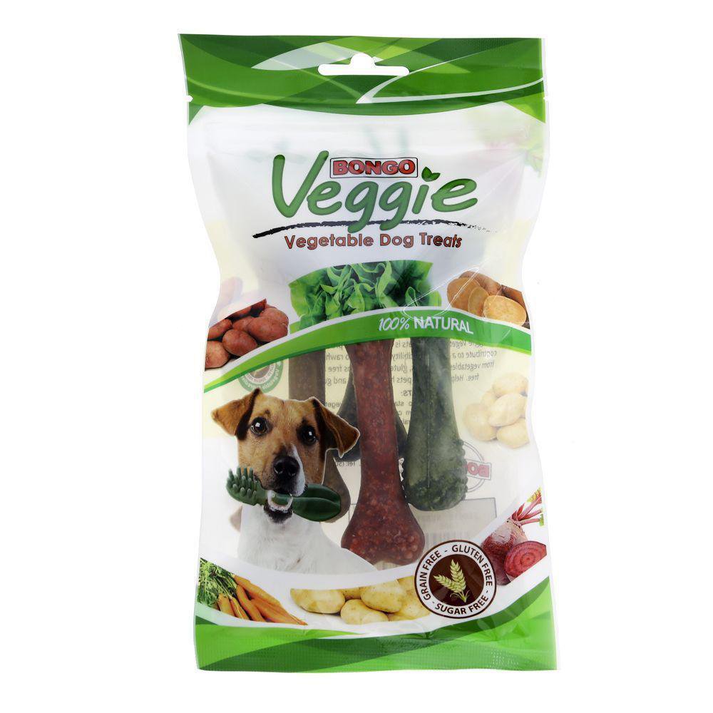 Snack para Perro Todas las Razas Vegetal Bongo Veggie Nubby Bone 4 Unidades