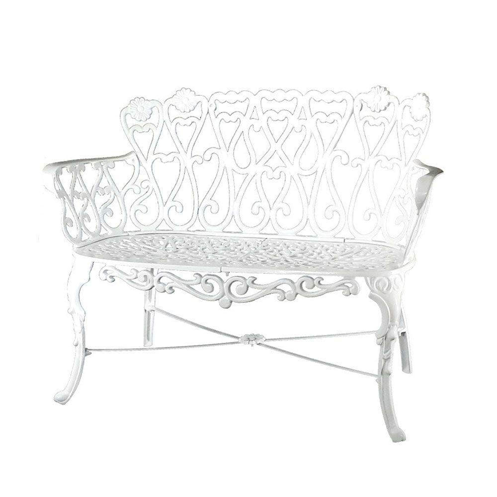 Banca de Metal Margarita 105 x 45 x 83 cm Color Blanco