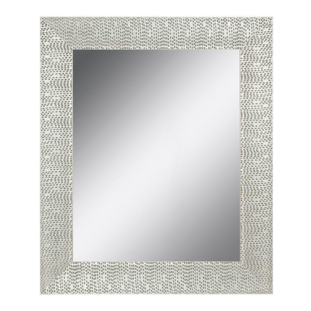 Espejo de Pared 40 x 50 cm Rectangular con Textura Color Plateado