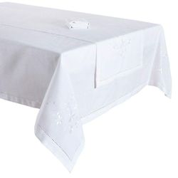 Camino De Mesa Blanco Diseño De Flores - Viva Varios Tamaños