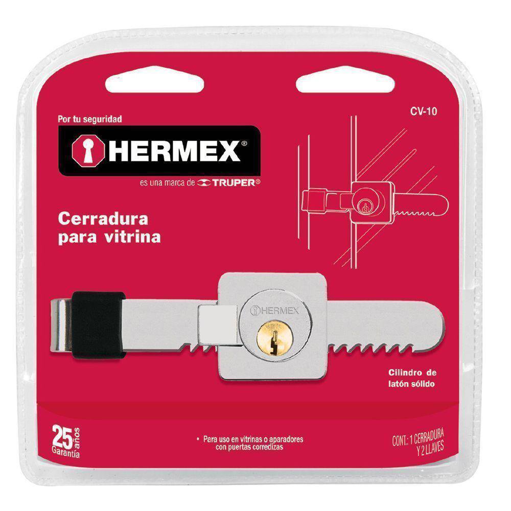 Cerradura Para Vitrinas - Hermex Cerradura para Vitrina Acabado Cromo