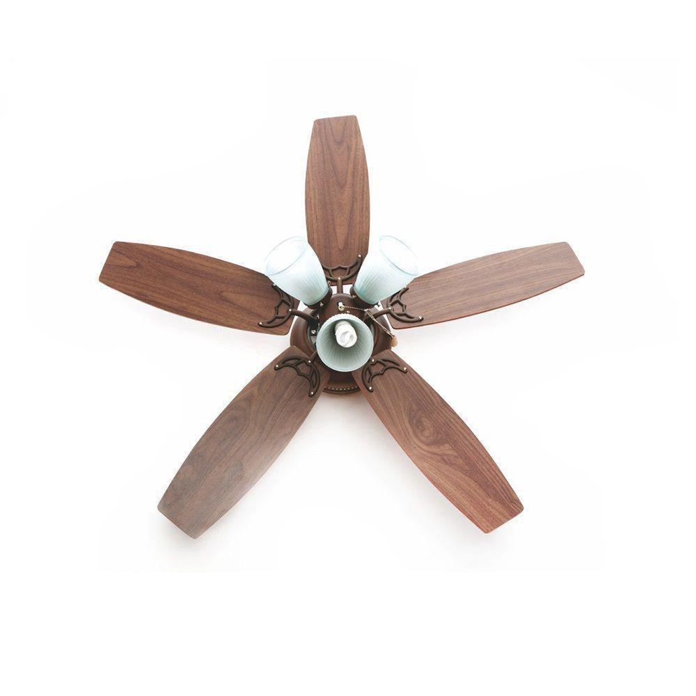 Ventilador de Techo 5 Aspas con Campanas de Luz Café Brisa 42 Plg