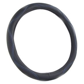 Cubre Volante Para Auto Negro Con Lineas Azules - Fmq