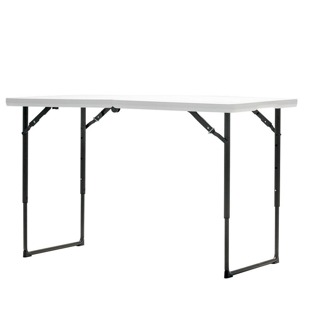 Mesa Plegable Oskar de Polietileno con Altura Ajustable de 122 cm Color Blanco Mesa Plegab…