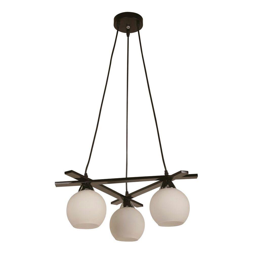 Lámpara de Techo de 3 Luces Satín Niquelado con Vidrio Opal E27 60W