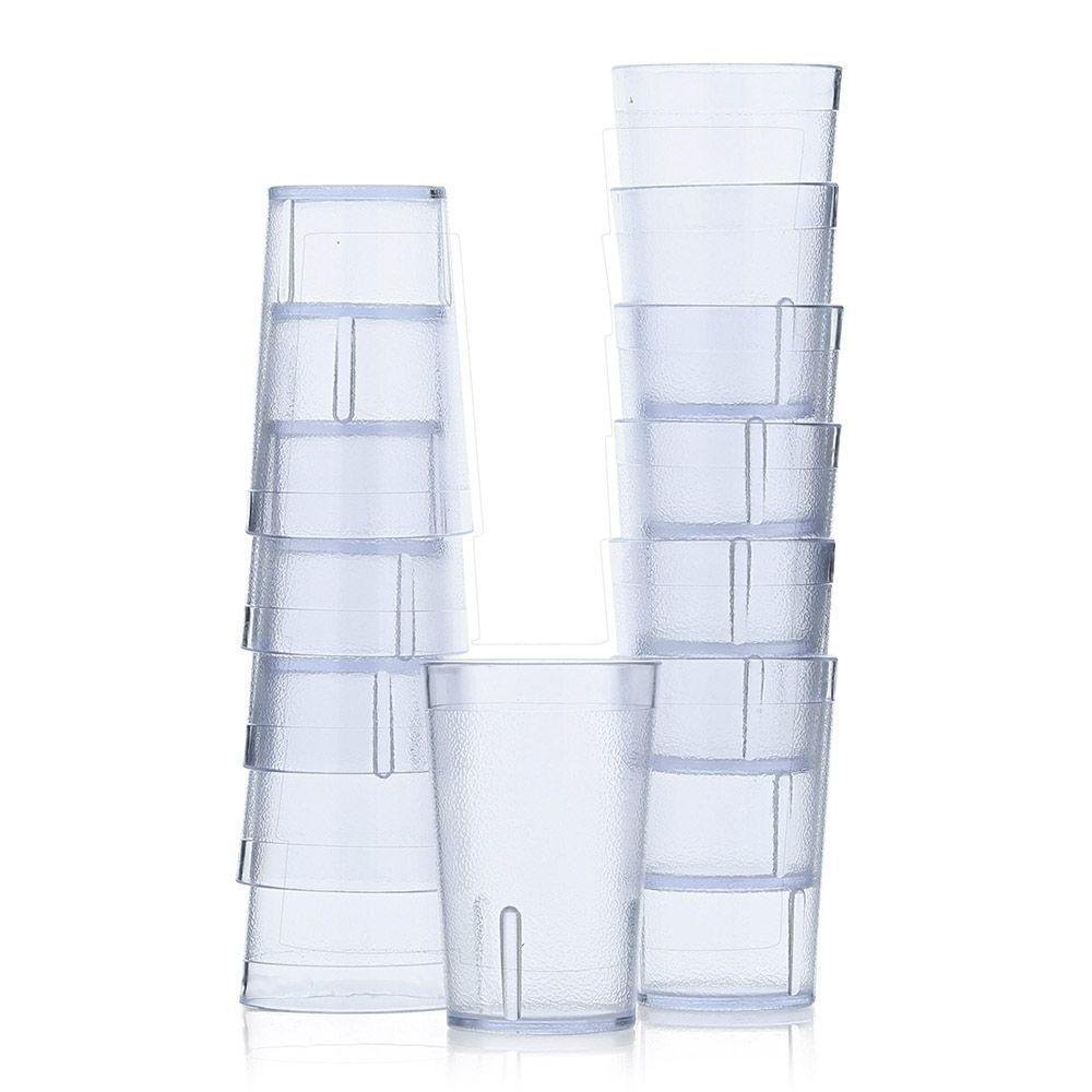 Set 12 Vasos Acrilicos Transparentes - Winco Varias Capacidades 8 oz
