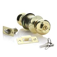 Cerradura Cilindro Esfera Dormitorio Latón Brillante - Pro-Lock