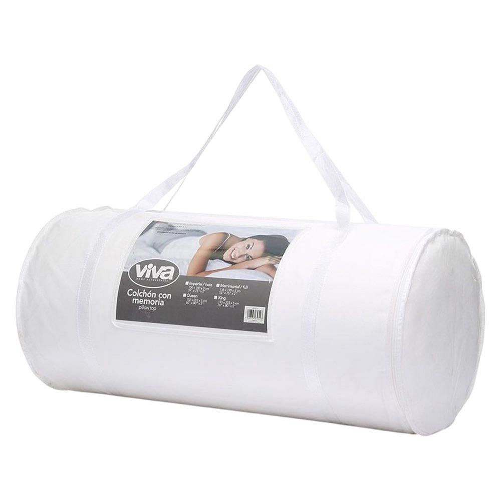 Pillow Top de Memory Foam Semifirme Blanco - Varios Tamaños King