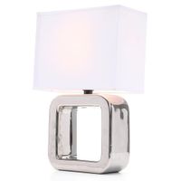 Lámpara De Mesa Cuadrada Acabado Cromo 1Bombillox60Wmax - Zlumini