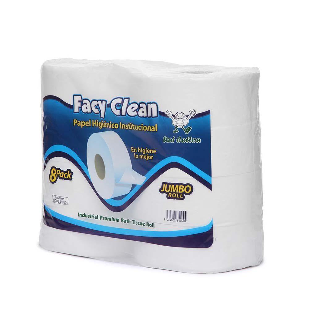 Papel Higiénico Institucional Rollo Jumbo 8 Unidades Papel Higiénico Jumbo Facy Clean 8 Rollos