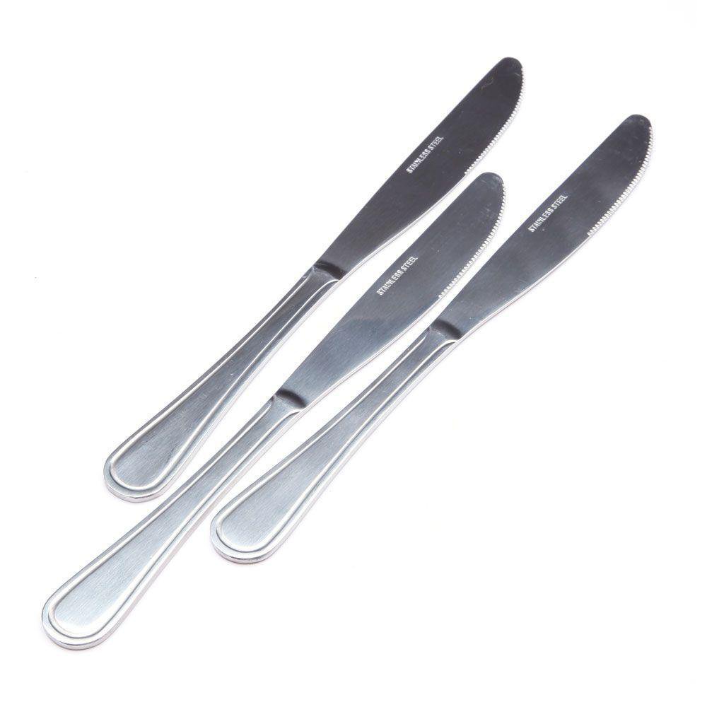 Set de 3 Cuchillos de Acero Inoxidable Color Plateado
