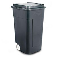 Basurero Plástico Con Rodos Verde 50 Gal - Rubbermaid