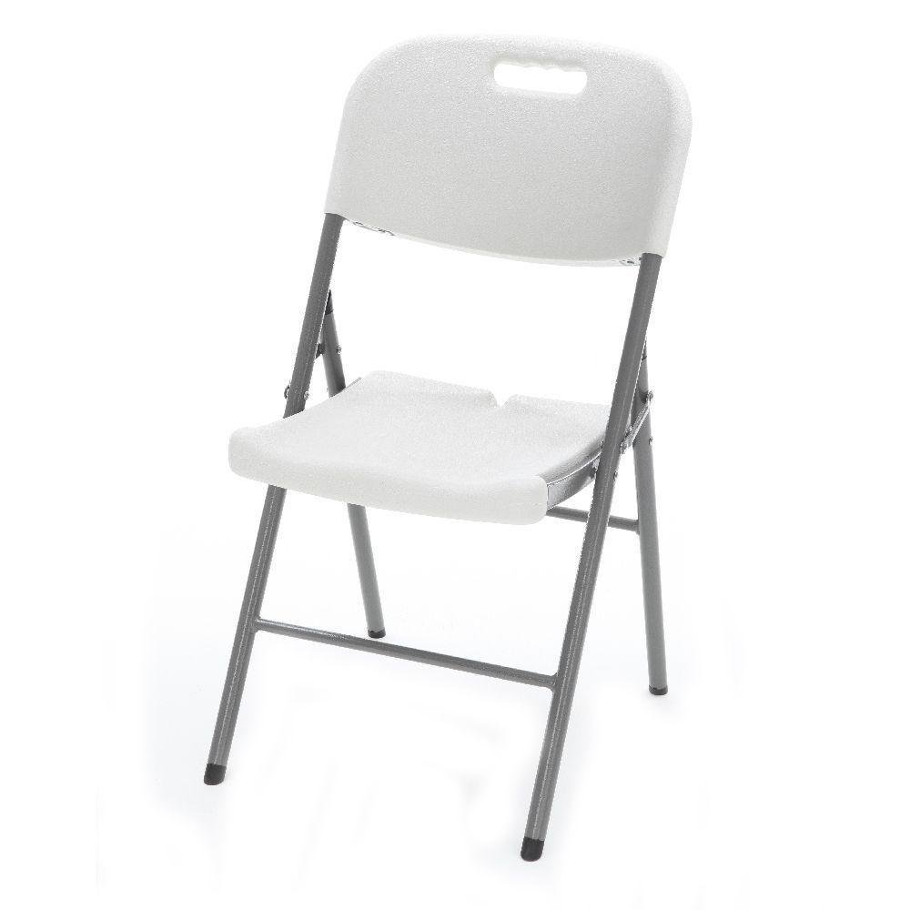 Silla Plegable Grecia de Plástico y Acero 30 x 40 x 88 cm Color Blanco