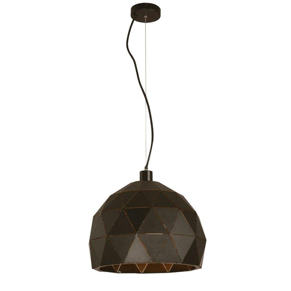 Lámpara de Techo de 1 Luz con Pantalla Geométrica de Metal Negra E27 40W