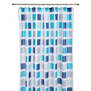 Cortina Azul De Polyester Para Baño - Viva Fresh