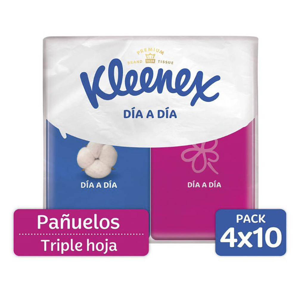 Pañuelos Faciales Calidad Premium 40 Unidades Pañuelos Día a Día Triple Hoja 4x10 Unidades