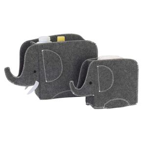 Caja Almacenadora Elefante Gris 2Pk - Nojo