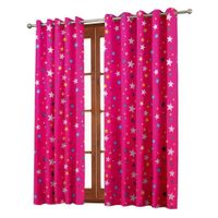 Set 2 Cortinas Neón Estrellas 97x213 Cm - Koala