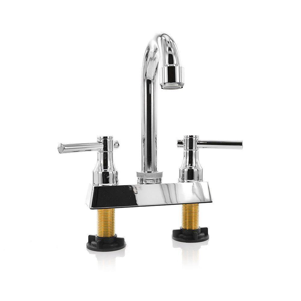 Grifo Mezclador para Lavamanos Cuello Curvo Geo 4 Plg Cromo