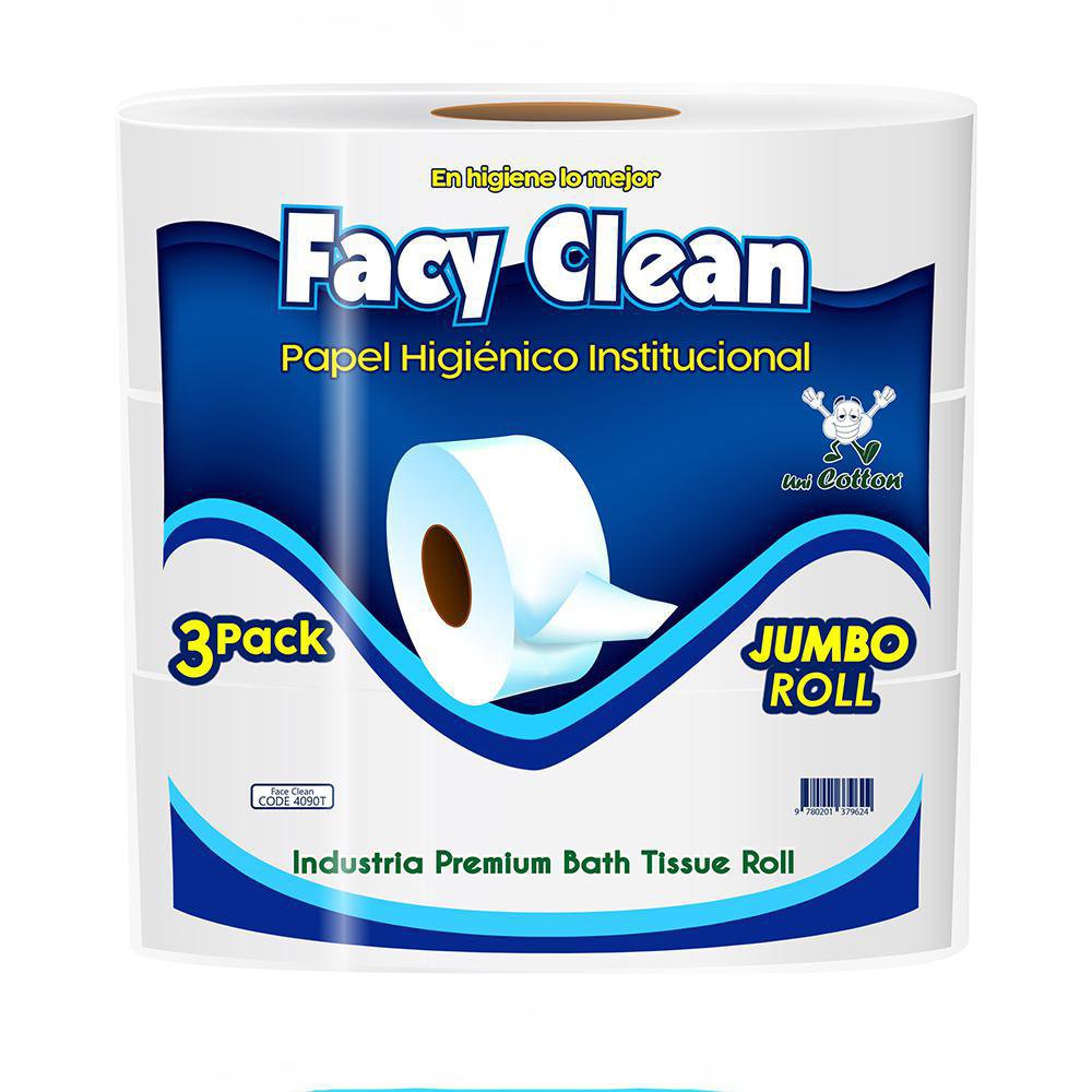 Papel Higiénico Institucional Rollo Jumbo 3 Unidades Papel Higiénico Institucional Jumbo Roll 3 Pack