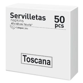 Set 50 Servilletas White - Toscana