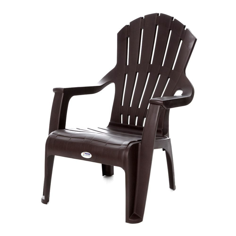Silla Hacienda de Plástico con Brazos para Exterior 85 x 62 x 86 cm - Varios Colores Café Wengue