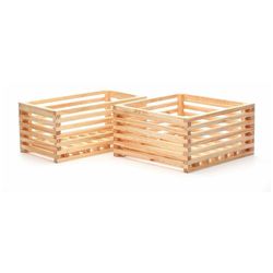 Maceta De Madera Natural 36X16 Cm - Fixer