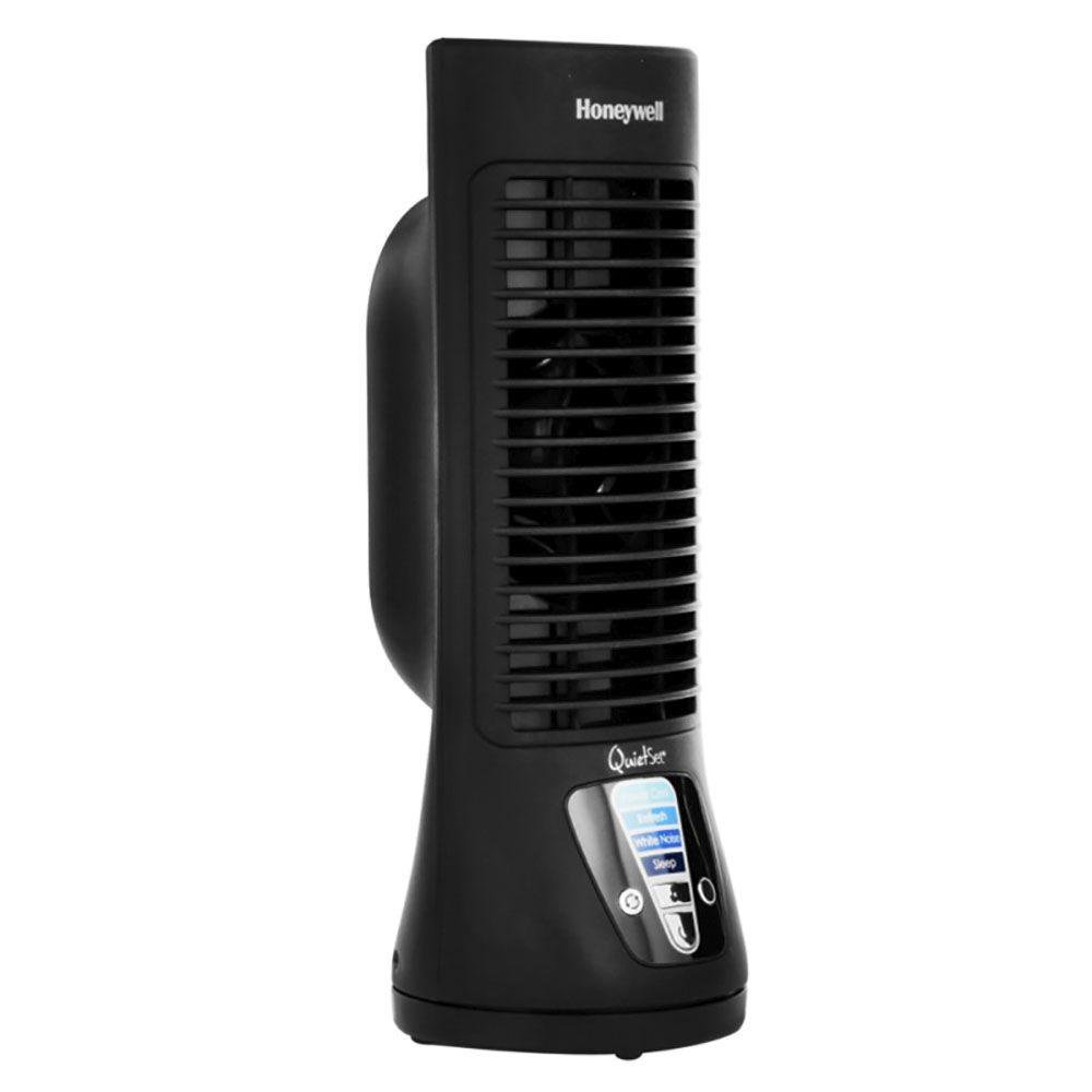 Ventilador de Mesa Mini Torre Negro Quiet Set con 4 Velocidades